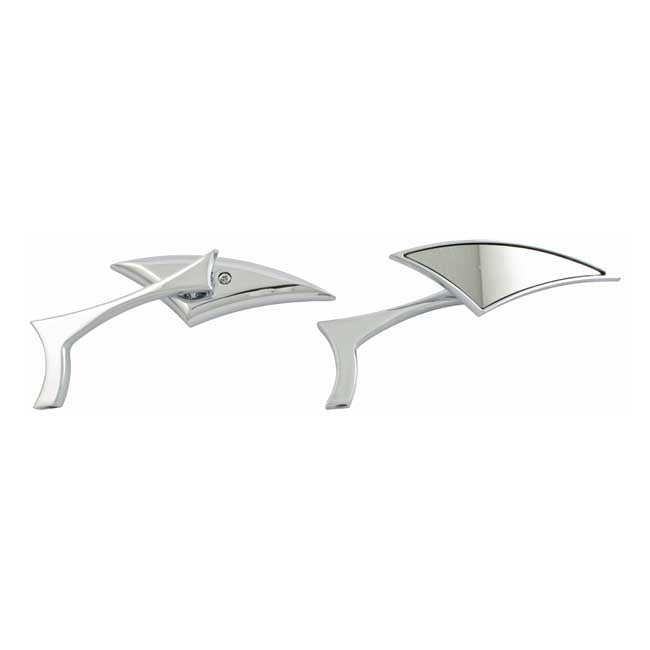 MCS Indiana Chopper Mirror Set. Chrome – 65-Up H-D
