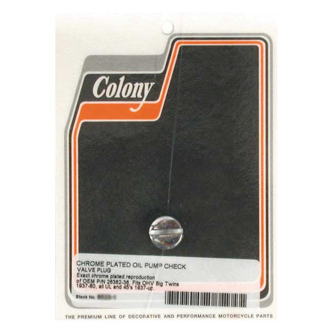 Colony Oil Pump Check Valve – 1936–1980 Big Twin Ohv & Sv; 1937–1952…