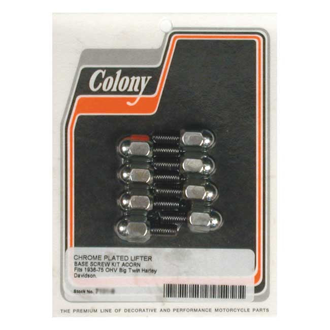 Colony Tappet Block Mount Kit. Acorn, Chrome – 36-E76 Big Twin