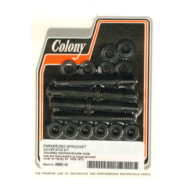 Colony Sprocket Cover Mount Kit. Black Parkerized – 1935–1973 45" (750cc) Flathead