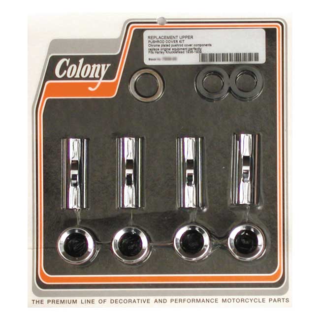 Colony 36-39 Upper Pushrod Cover Kit. Chrome – 1936–1939 61" (1000cc) Knucklehead