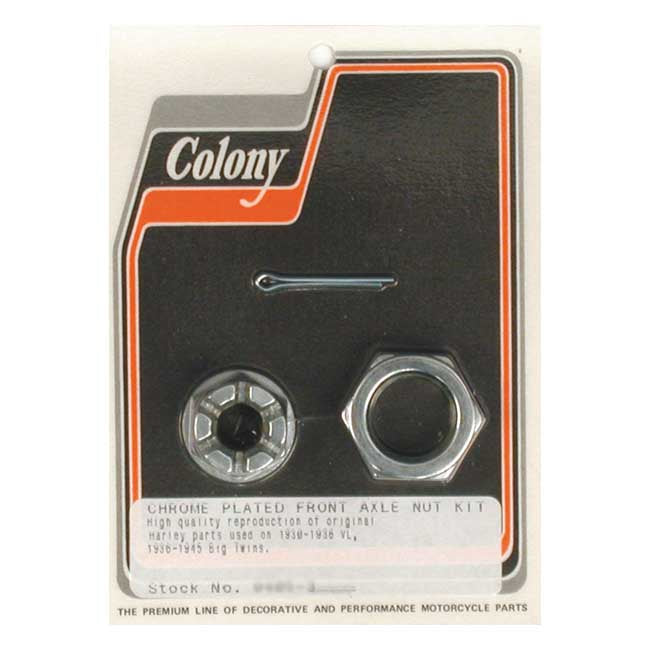 Colony Axle Nut Kit. Front – 1936–1945 Big Twin; 1930–1936 Big Twin…