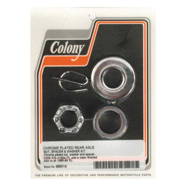 Colony Axle Spacer Kit Rear, Smooth – 1986–1999 XL Sportster