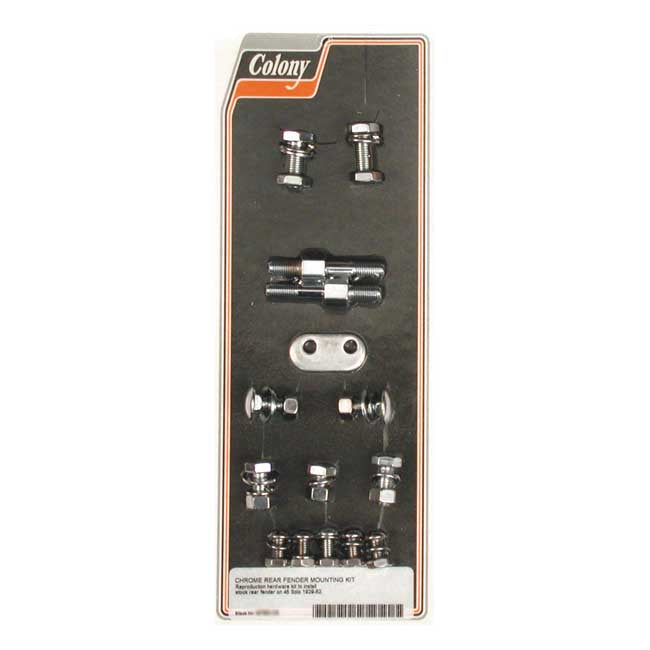 Colony Rear Fender Mount Kit. Chrome – 1929–1952 45" Solo Flatheads