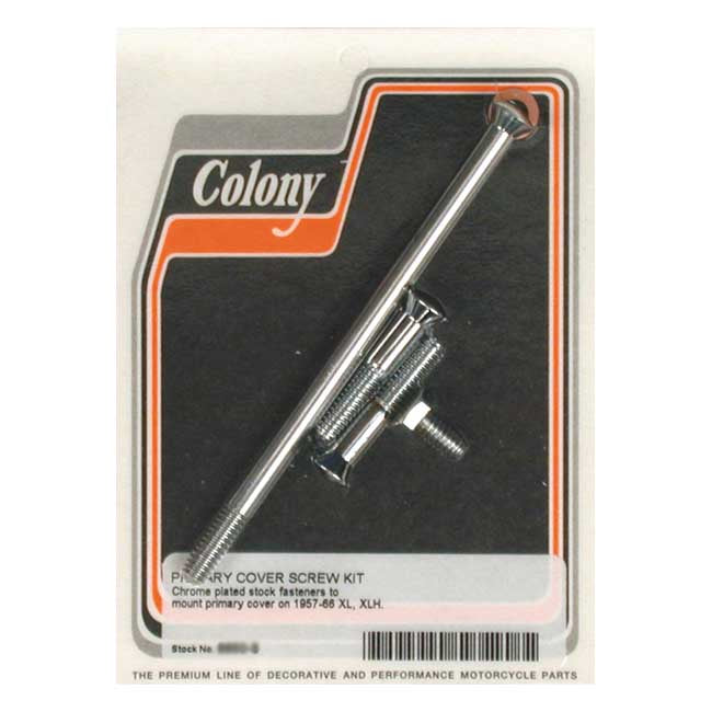 Colony Primary Mount Kit Slotted Head, Chrome – 1957–1966 XL Sportster; XLH