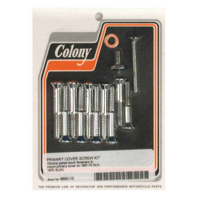 Colony Primary Mount Kit Slotted Head, Chrome – 1967–1970 XLH; 1970 Xlch