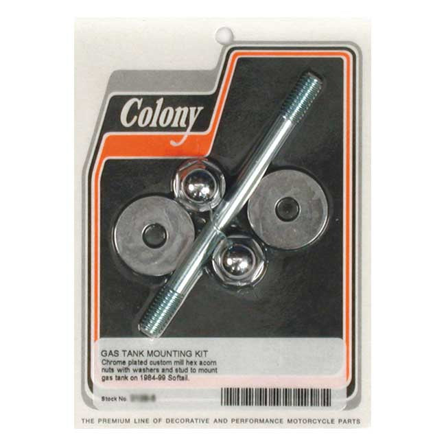 Colony Gas Tank Mount Kit. Chrome Acorn – 1984–1999 Softail; 1985–1986 Fxwg; 1985…