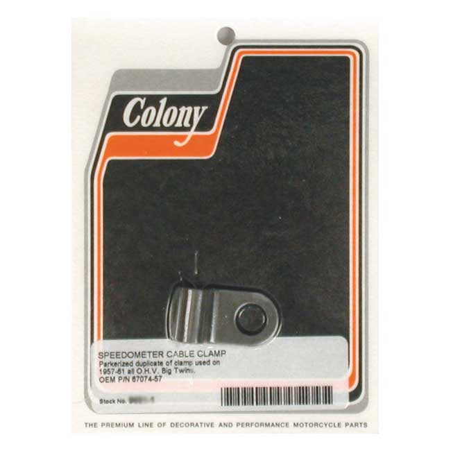 Colony Speedo Cable Clamp. Black Parkerized – 1957–1961 Big Twin