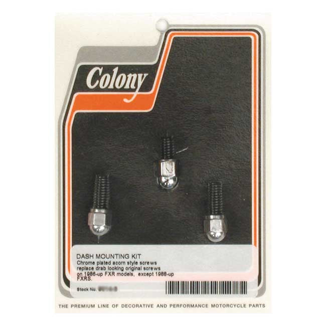 Colony Dash Cover Mount Kit. Chrome Acorn – 1986–1992 FXR