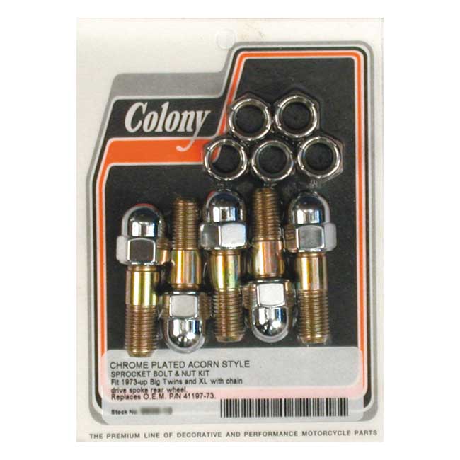 Colony Sprocket Bolt & Nut Kit – 1973–1984 Big Twin; 1979–1990 XL…