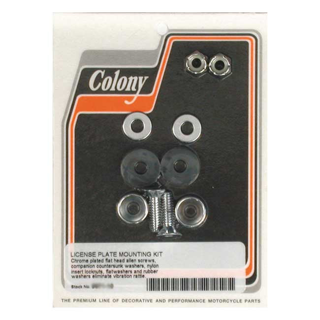 Colony Licence Plate Mount Kit. Flathead Allen. Chrome – Universal