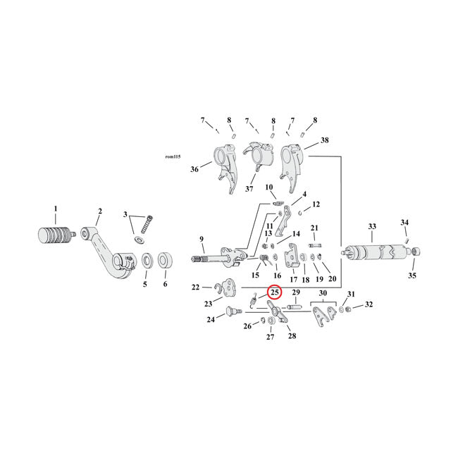 MCS Spring, Detent Arm Transmission – 1991–2003 5-Speed XL Sportster