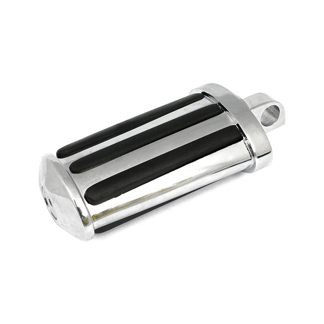 MCS Rail Kick Pedal. Flat Style. with Rubber Inlays. Chrome – H-D with Top Rotating Kick Pedal
