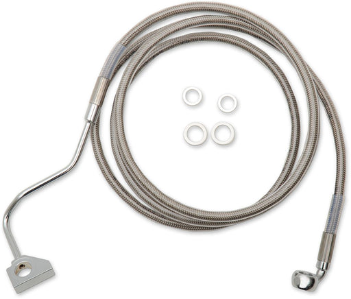 Drag Specialties Brake Line Kit Extended Upper Front Length Stainless Steel + 8" - Part #17414501 - Hogparts UK