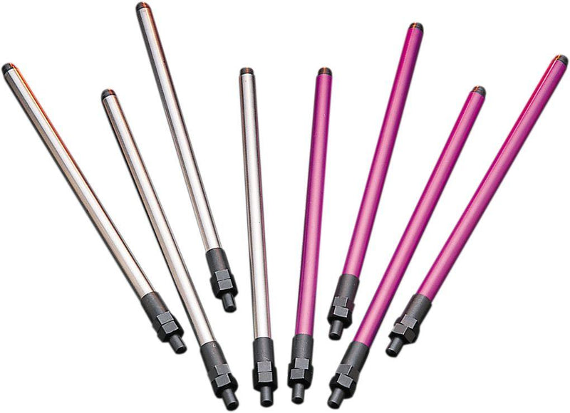 Andrews Ez-install Pushrods - 4 Pack, Adjustable, Chromoly Steel - Silver for Harley-Davidson Touring, Softail, Dyna & FXR 1983-2000