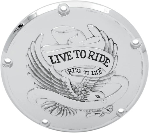 Drag Specialties Live To Ride Derby Cover Chrome 5-Hole - Part #11070157 - Hogparts UK