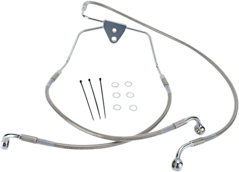 Drag Specialties Front Brake Line Stainless Steel Extended 2" - Part #17412629 - Hogparts UK