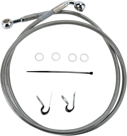 Drag Specialties Front Brake Line Stainless Steel Extended 8" - Part #17412647 - Hogparts UK