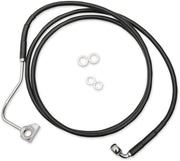 Drag Specialties Brake Line Kit Extended Upper Front Length Black Vinyl/Stainless Steel + 8" - Part #17414508 - Hogparts UK