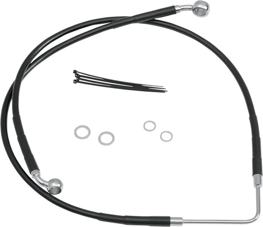 Drag Specialties Front Brake Line Black Vinyl Coated Stainless Steel - Part #17412586 - Hogparts UK