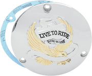 Drag Specialties Live To Ride Derby Cover Gold 3-Hole - Part #11070156 - Hogparts UK