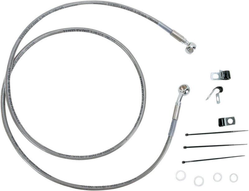 Drag Specialties Front Brake Line Stainless Steel Extended 8" - Part #17412652 - Hogparts UK