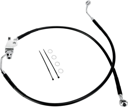 Drag Specialties Rear Brake Line Black Vinyl Coated Stainless Steel - Part #17412961 - Hogparts UK