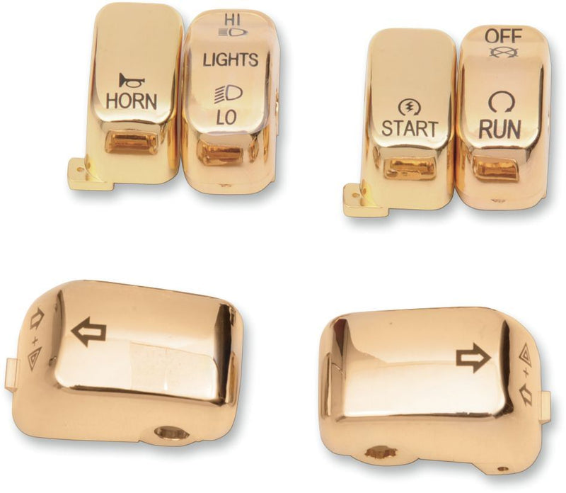 Drag Specialties Switch Cap Kit Gold - Part #06160185 - Hogparts UK