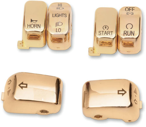 Drag Specialties Switch Cap Kit Gold - Part #06160185 - Hogparts UK