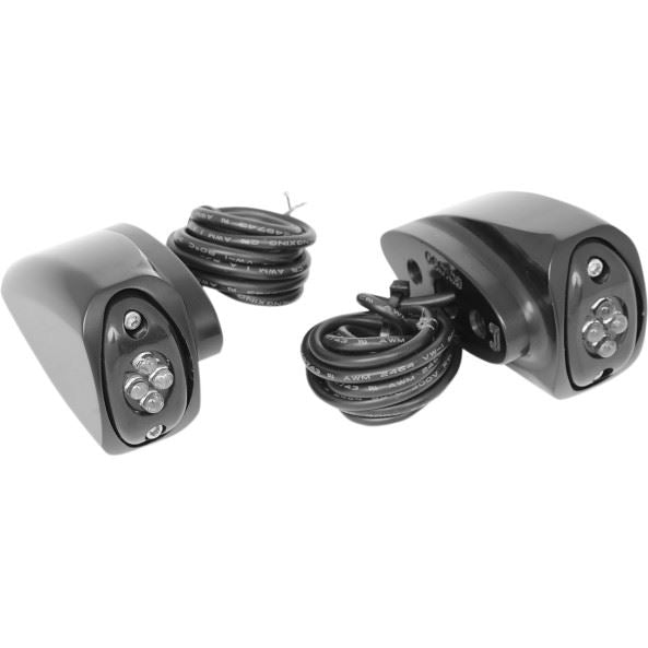 Joker Machine Rear Fender Led Pod Turn Signal Marker Lights Amber Black <br>Vendor Part # 05-50BLK - hogparts-uk.myshopify.com