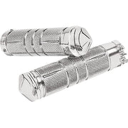 Accutronix  Grips Handlebar Knurled Diamond 1" Chrome - Part #105655 - Hogparts UK