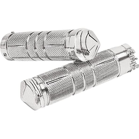 Accutronix  Grips Handlebar Knurled Diamond 1" Chrome - Part #105655 - Hogparts UK