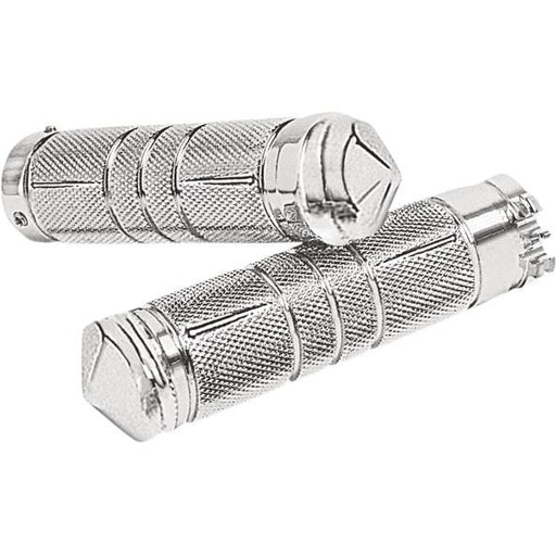 Accutronix  Grips Handlebar Knurled Diamond 1" Chrome - Part #105655 - Hogparts UK