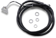 Drag Specialties Black Vinyl/Stainless Extended Length Front Brake Line Kit - Part #17413999 - Hogparts UK