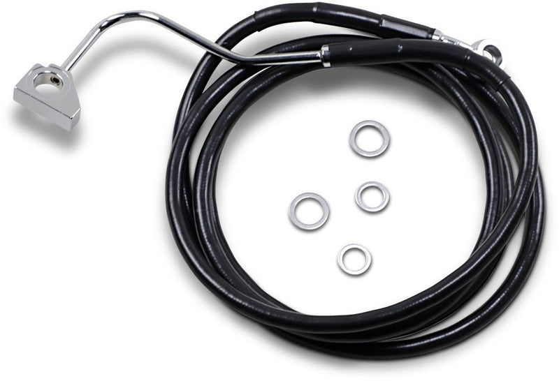 Drag Specialties Black Vinyl/Stainless Extended Length Front Brake Line Kit - Part #17413999 - Hogparts UK