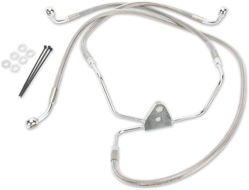 Drag Specialties Front Brake Line Stainless Steel Extended 10" - Part #17412633 - Hogparts UK