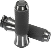 Drag Specialties Cobra Hand Grips Black/Clear Cut - Part #06301612 - Hogparts UK