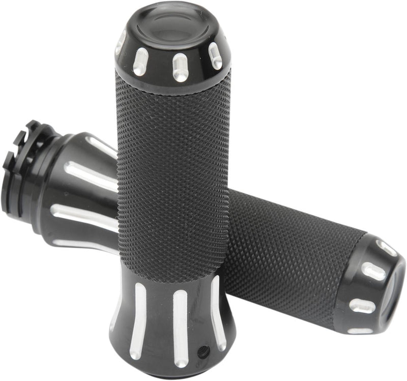 Drag Specialties Cobra Hand Grips Black/Clear Cut - Part #06301612 - Hogparts UK