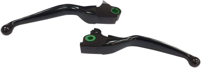 Drag Specialties Lever Set Smooth Wide Blade Black - Part #06141131 - Hogparts UK
