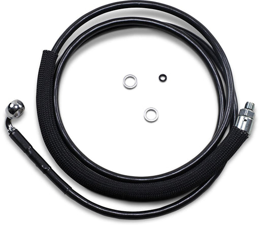 Drag Specialties Clutch Line Black Vinyl Coated + 6" Stainless Steel Hydraulic - Part #06610014 - Hogparts UK