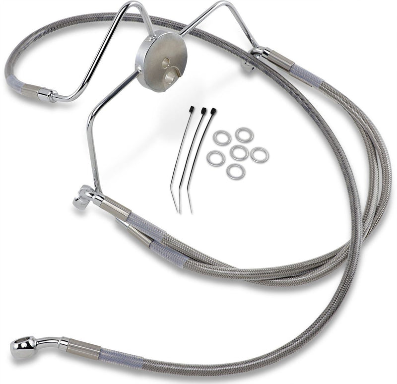 Drag Specialties Front Brake Line Stainless Steel Extended 6" - Part #17412636 - Hogparts UK