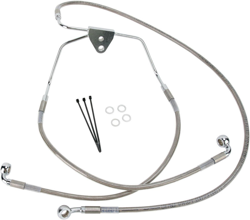 Drag Specialties Front Brake Line Stainless Steel Extended 6" - Part #17412626 - Hogparts UK