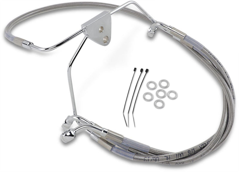 Drag Specialties Front Brake Line Stainless Steel Extended 4" - Part #17412630 - Hogparts UK
