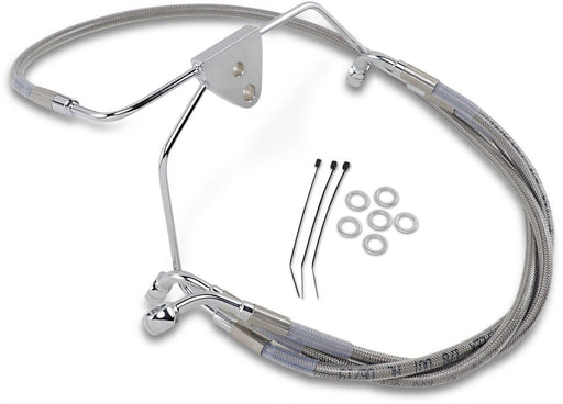 Drag Specialties Front Brake Line Stainless Steel Extended 4" - Part #17412630 - Hogparts UK
