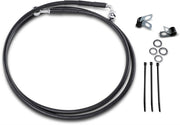 Drag Specialties Front Brake Line Black Vinyl Coated Stainless Steel Extended 10" - Part #17412585 - Hogparts UK