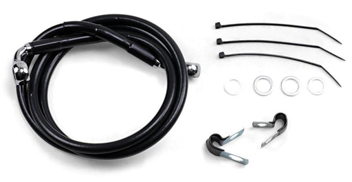 Drag Specialties Front Brake Line Black Vinyl Coated Stainless Steel Extended 6" - Part #17412559 - Hogparts UK