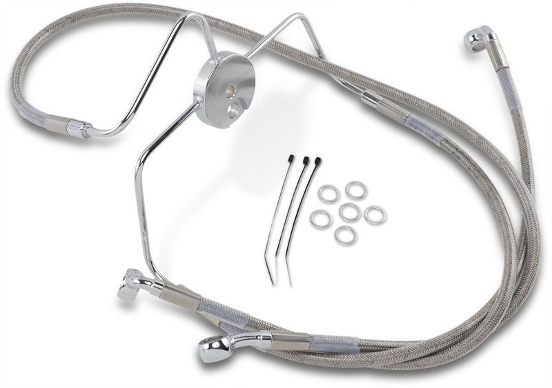 Drag Specialties Front Brake Line Stainless Steel Extended 4" - Part #17412635 - Hogparts UK