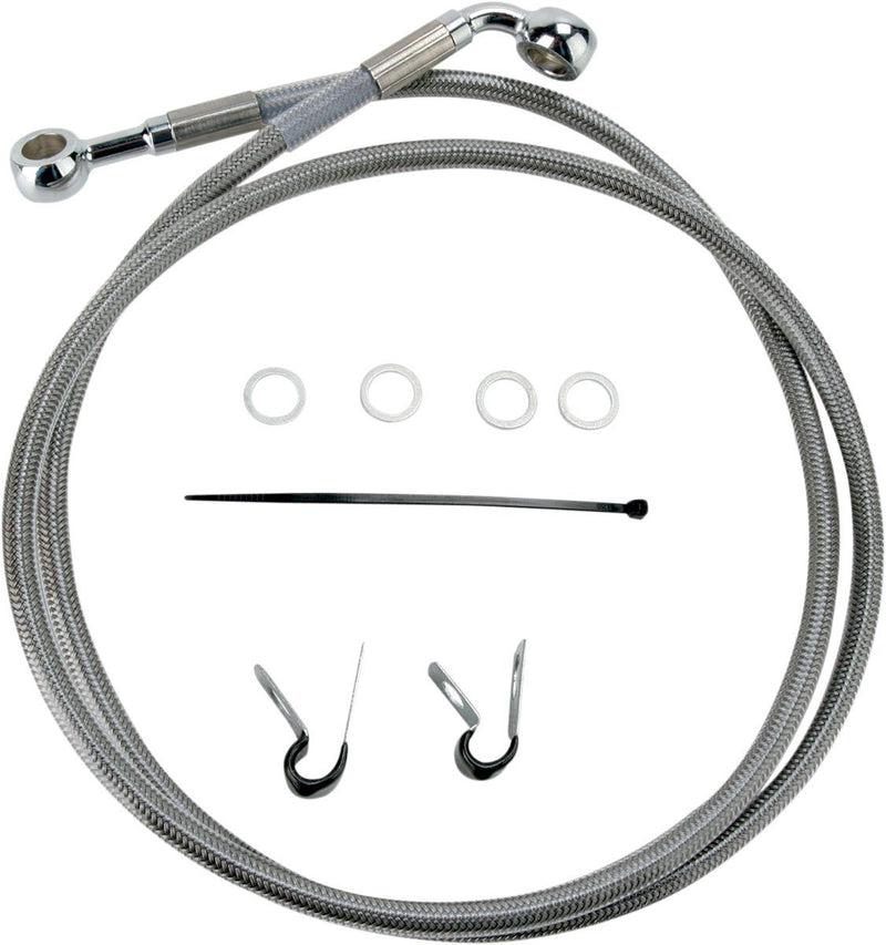 Drag Specialties Front Brake Line Stainless Steel Extended 4" - Part #17412645 - Hogparts UK
