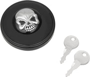 Drag Specialties Gas Cap Screw-In Locking Skull Non-Vented Black - Part #07030691 - Hogparts UK