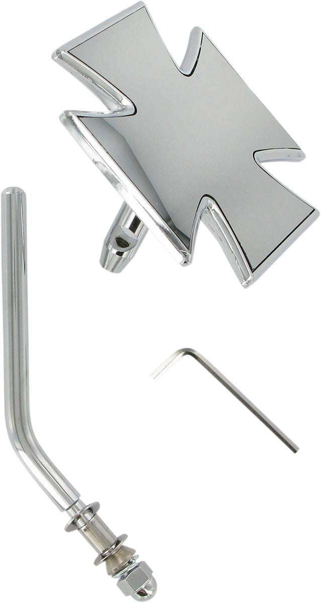 Drag Specialties Mirror Maltese Chrome W/ Round Stem - Part #19016060 - Hogparts UK